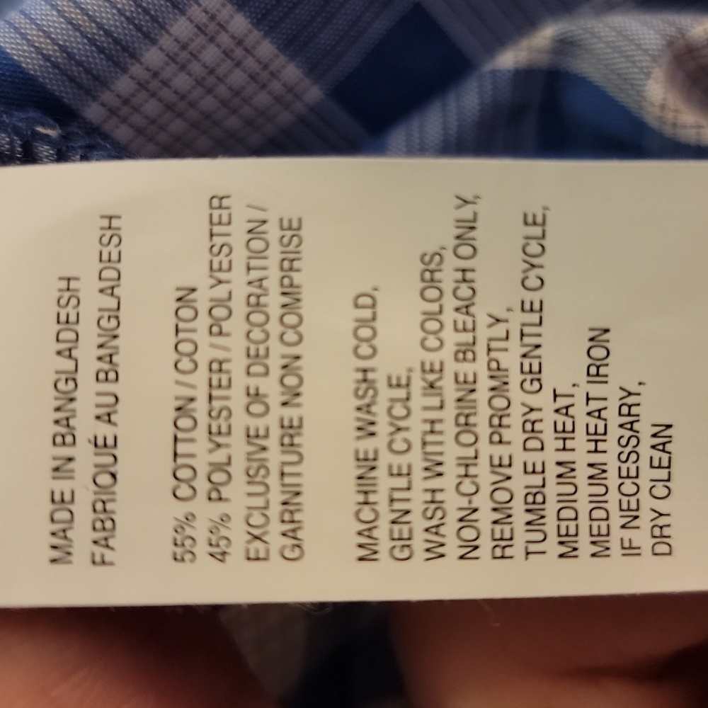 Izod Blue and White Casual Button Down Shirt - Picture 4 of 4